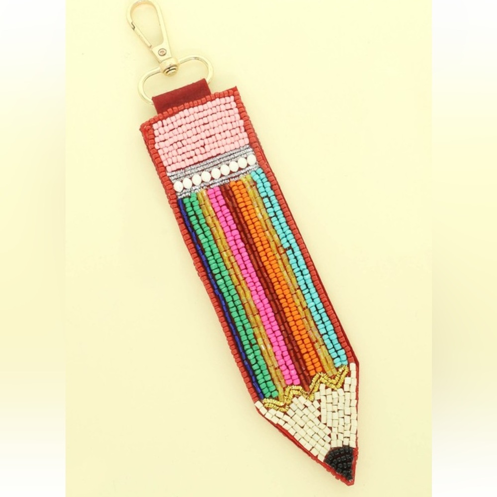 Colorful Pencil Beaded Keychain